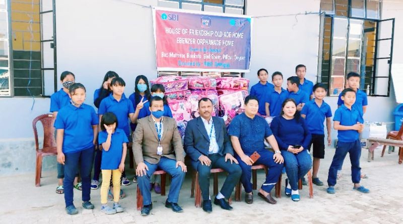 Under the CSR activity, SBI RBO donated beds, mattress, blankets, bed sheets, and pillow and water geyser to Ebenezer Orphanage home at House of Friendship Old Age Home, Dimapur on December 31 by Regional Manager and CM of RBO, Dimapur.