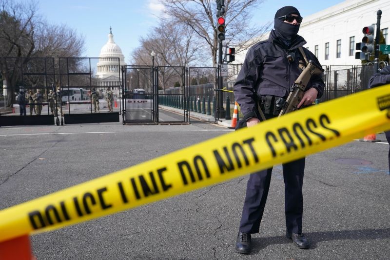 Security is increased around the Capitol ahead of the inauguration of President-elect Joe Biden and Vice President-elect Kamala Harris on January 17, 2021, in Washington. (AP/PTI Photo)