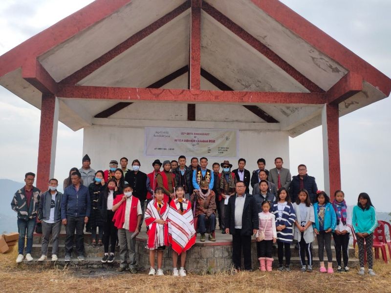 Dignitaries with village leaders and students during the observance of 125th birth anniversary of Netaji Subhash Chandra Bose on January 23.