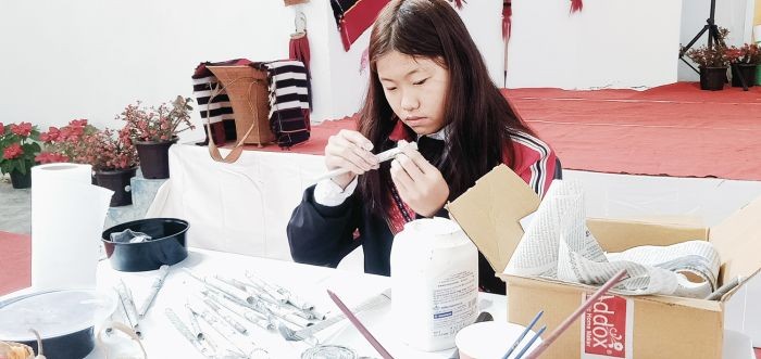 Participants from Nagaland during the National Level Kala Utsav online competition at Ruzhukhrie GHSS Kohima on January 15. (Morung Photo)