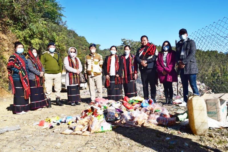 Illegal drug items and expired food products seized by the ZRSU and ZSTH were destroyed at the local dump yard on January 29 in the presence of Sub-divisional Police Officer (SDPO) Zunheboto and his staff.