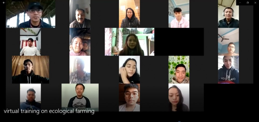 Some of the students and others during the virtual practical training on ‘virtual training on ecological farming’ conducted for B.Sc (Agri) 2nd and 3rd year students from January 18 to 25. 