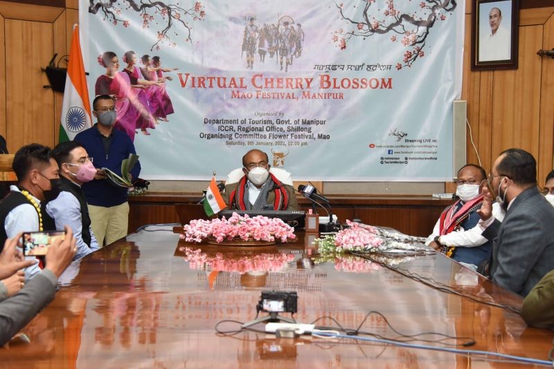 Inauguration of Cherry Blossom Festival in CM Secretariat through video conferencing on January 9.