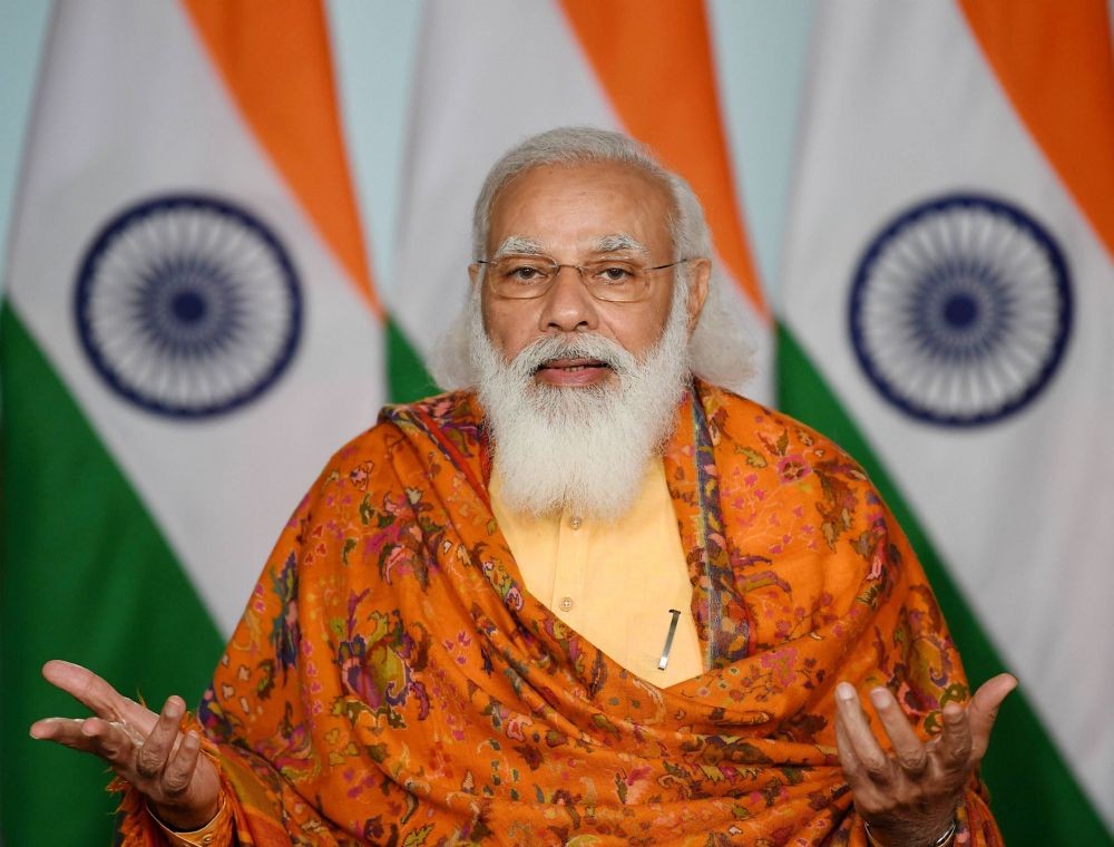 New Delhi: Prime Minister Narendra Modi addresses the valedictory function of the second National Youth Parliament Festival, through video conferencing, in New Delhi, Tuesday, Jan. 12, 2021. (PIB/PTI Photo)