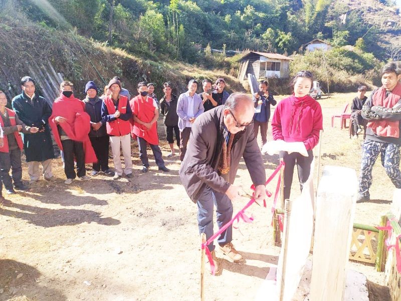 CMO Tuensang, Dr I Moatemjen Jamir inaugurating the health sub-center on January 27. (Photo Courtesy: CMO office Tuensang)
