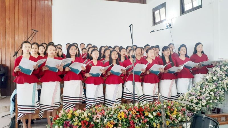 A song being presented during the silver jubilee celebration of the Junior Christian Youth Endeavour, Union Christian Revival Church.