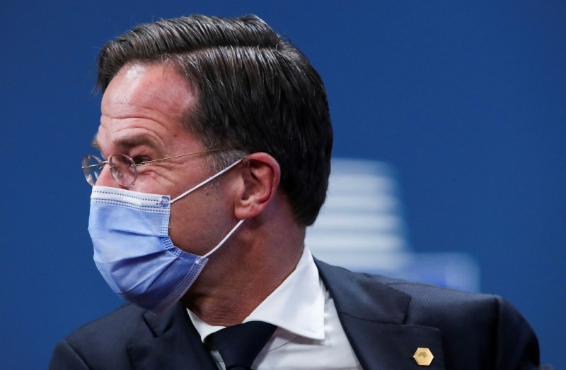 FILE PHOTO: Dutch Prime Minister Mark Rutte arrives to attend a face-to-face EU summit amid the coronavirus disease (COVID-19) lockdown in Brussels, Belgium December 10, 2020. REUTERS/Yves Herman/Pool/File Photo