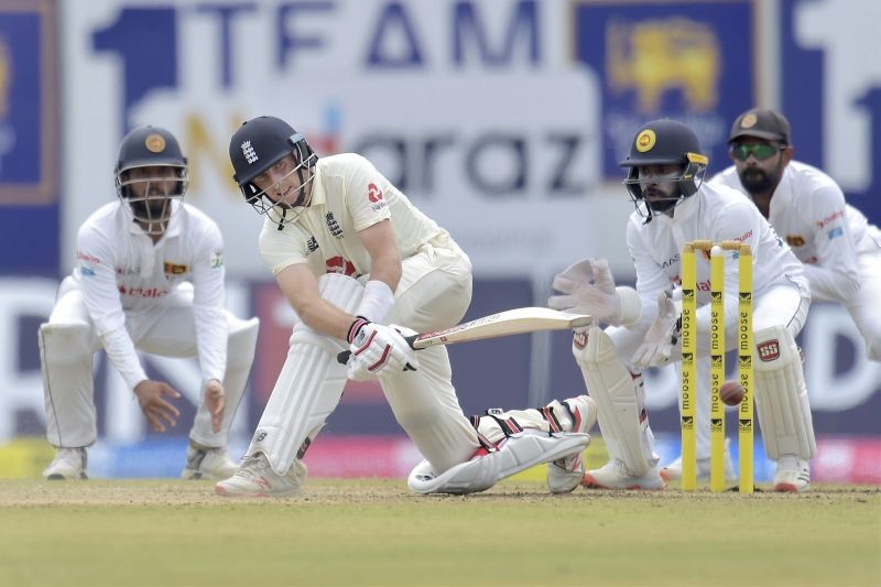 Galle: England captain Joe Root plays a sweep shot during the first test match between Sri Lanka and Engaland at Galle International Cricket Stadium in Galle, Friday, Jan. 15, 2021. (PTI Photo)