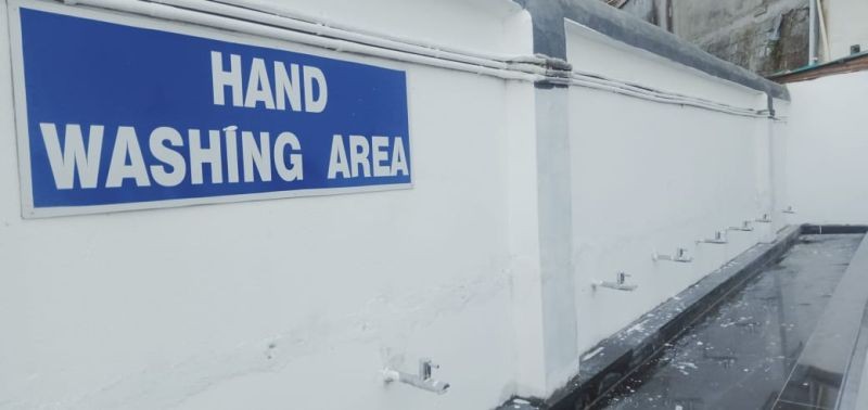 Hand washing area in the school premises of Coraggio School Kohima. (Morung Photo)