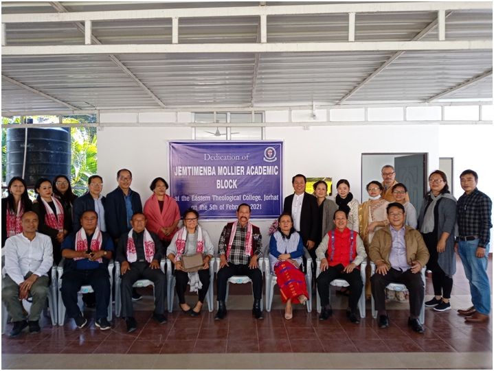 Jemtimenba Mollier, his family and others during the dedication programme on February 5.