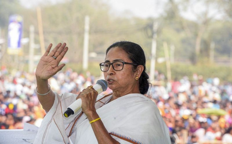 Hooghly: West Bengal Chief Minister Mamata Banerjee addresses a public meeting, at Sahaganj in Hooghly district, Wednesday, Feb. 24, 2021. (PTI Photo)