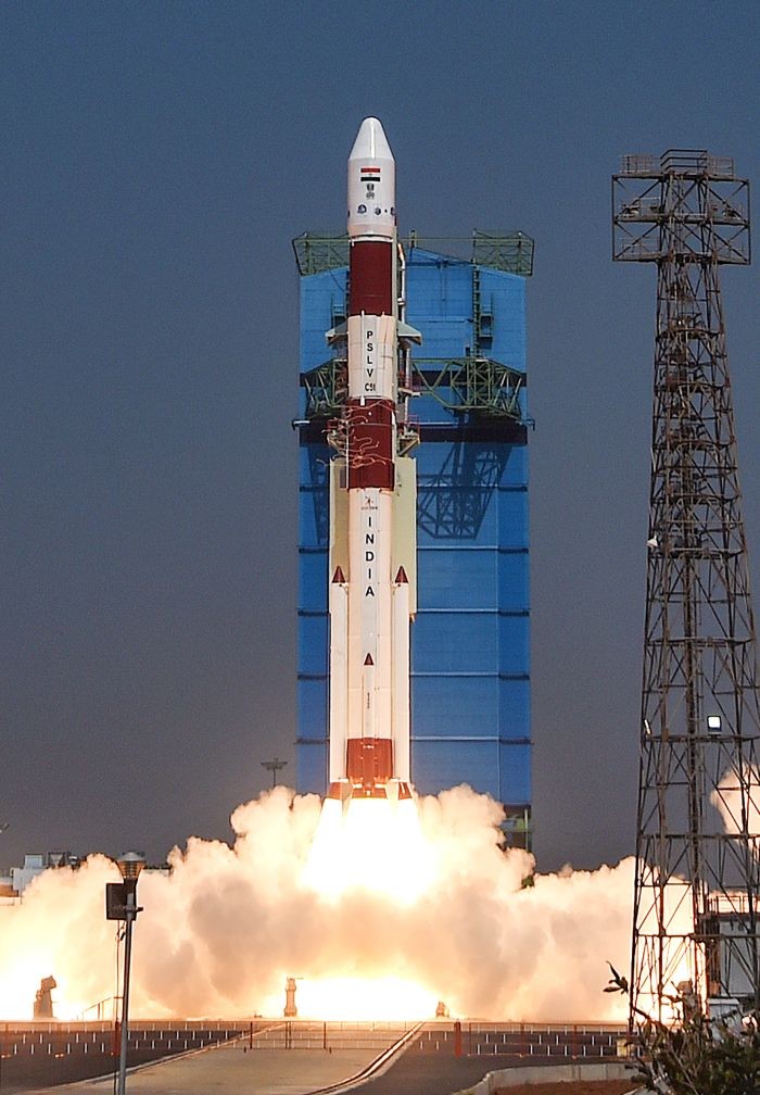 Sriharikota: Indian Space Research Organisation (ISRO)'s Polar Satellite Launch Vehicle PSLV-C51, carrying Brazilian satellite Amazonia-1, lifts off from the Satish Dhawan Space Centre in Sriharikota, Sunday, Feb. 28. 2021. (PTI Photo)