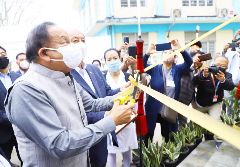 Union Health Minister, Dr Harsh Vardhan at the laying of the foundation stone for Mon Medical College on February 26. (Photo Courtesy: Twitter/DrHarshVardhan)