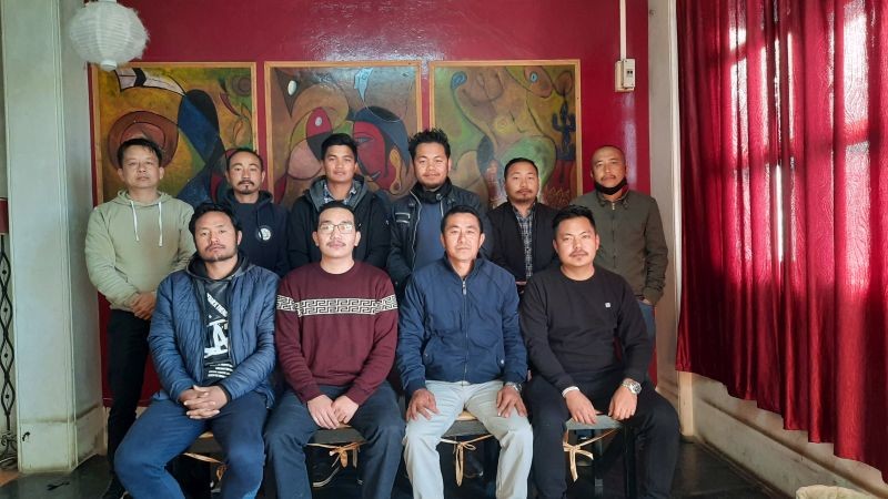 MDCA office bearers with Titans Cricket Club after a press conference held at Same Old Place, Mokokchung on February 13. (Morung Photo)