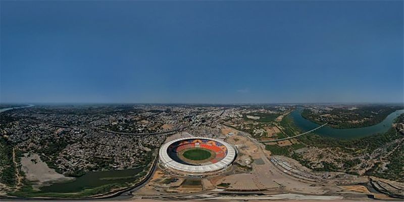 View of worlds largest cricket stadium, the Motera Stadium, in Ahmedabad. (PTI Photo)