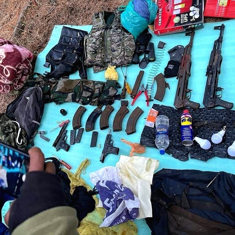 Terrorist hideout busted in Kashmir, weapons recovered.(IANS Photo)