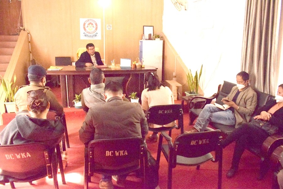 DC and Chairman Wokha DTF addressing members during the DTF meeting on February 5. (DIPR Photo)