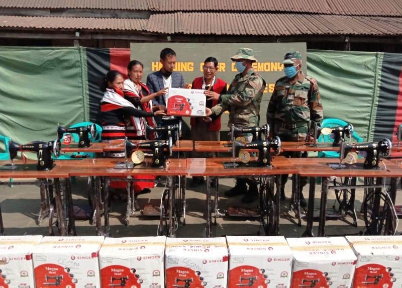 Jalukie Battalion of Assam Rifles under the aegis of IGAR (North) provided 10 sewing machines to the women organization at Old Peren village on February 15. Provision of the sewing machines will not only contribute towards the financial independence but will also act towards women empowerment in the area, IGAR (North) stated in a press note. (Photo Courtesy: IGAR (North))