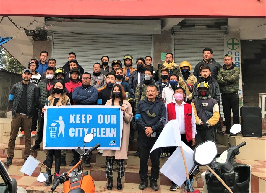 ‘Keep Our City Clean Kohima’ team with bikers