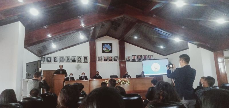 Neiphiu Rio addressing gathering during the inauguration of automated NLA library in Kohima on February 9. (Morung Photo)