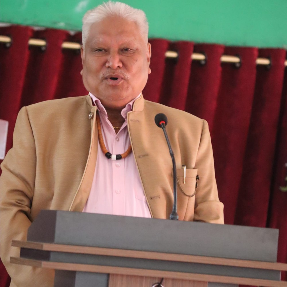 Hojei Swu speaking during the GPRN/NSCN’s 42nd Raising Day on January 31. (Photo Courtesy: MIP)