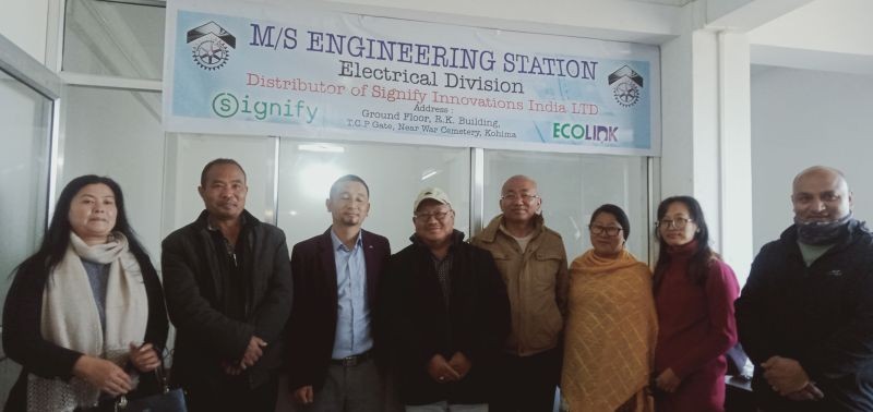 Kevichülie Chadi and others during the launching of Signify Innovations India Ltd distributor centre in Kohima on February 2. (Morung Photo)