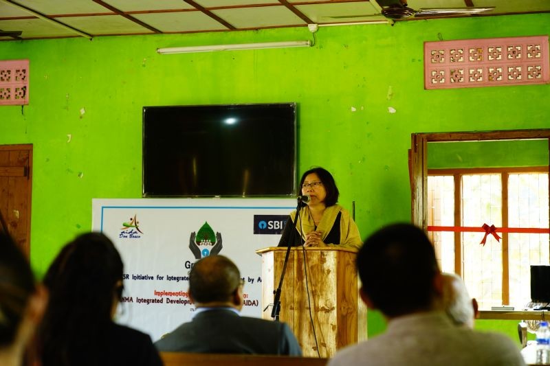 Dr Pauline Alila, Professor, Department of Horticulture, Nagaland University SASRD, Medziphema inaugurating the Gram Seva Kendra.