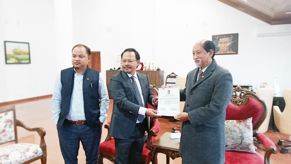 Nagaland Chief Minister Neiphiu Rio took charge as NERPC chairman from James Sangma in Kohima on February 3.