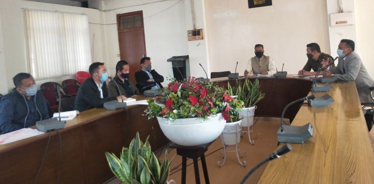 DC Dimapur Rajesh Soundararajan IAS addressing the meeting in the Conference Hall of DC Dimapur pertaining to army recruitment rally on February 15. (DIPR Photo)