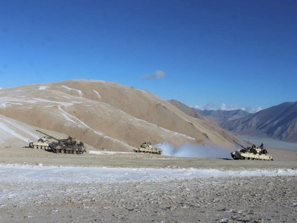 Ladakh: Indian and Chinese troops and tanks disengage from the banks of Pangong lake area in Eastern Ladakh where they had been deployed opposite each other for almost ten months now. (PTI Photo)