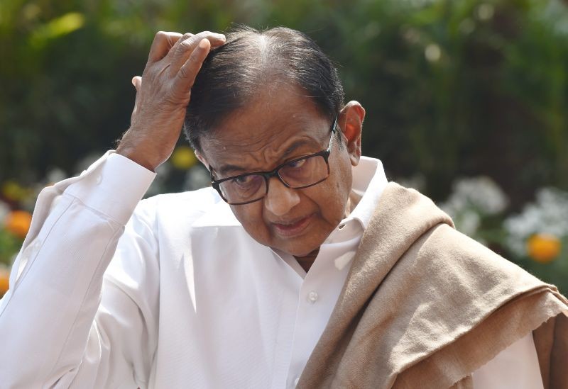 Congress MP P Chidambaram at Parliament, during the ongoing Budget Session in New Delhi on Feb. 8ruary 2021. (PTI Photo)