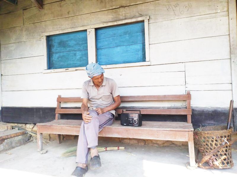 An elderly man is seen here listening to his radio in a village in Mokokchung district, Nagaland. Radio remains a relevant medium of mass communication in the remote and rural areas of Nagaland. World Radio Day is observed`annually on February 13 after it was decided by UNESCO on November 3, 2011 during its 36th conference (Morung Photo)