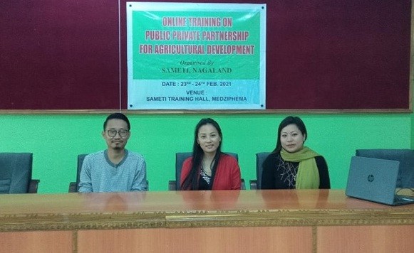 Dr Mary N Odyuo, Assistant Professor, Department of Rural Development & Planning, NU: SASRD, Medziphema along with Deputy Project Directors’ during the online training. (Photo Courtesy: SAMETI Medziphema)