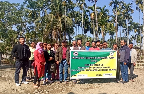 Participants and officials during one of the demonstration programmes conducted by ATMA Ralan block on February 6. 