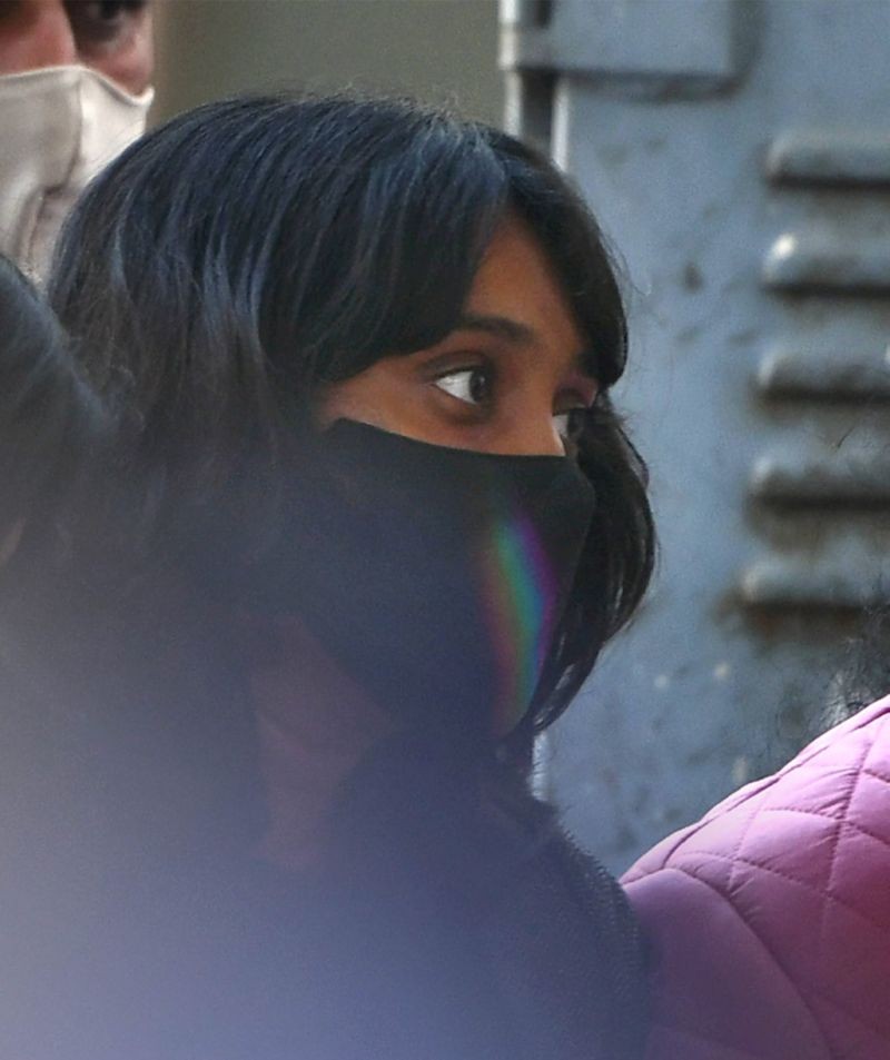 Climate activist Disha Ravi being produced at Patiala Court in connection with 'Greta Thunberg toolkit case', in New Delhi on February 19, 2021. (PTI Photo)