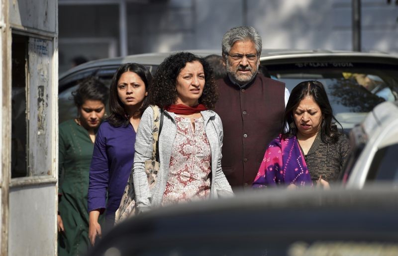 In this file photo dated Feb. 25, 2019, senior journalist Priya Ramani (front left) outside the Patiala House Court after getting bail in a defamation case filed by former Union Minister M J Akbar, in New Delhi. Delhi court on  February 17, 2020, acquitted journalist Priya Ramani in M J Akbar''s criminal defamation case against her over the allegations of sexual harassment. (PTI Photo)