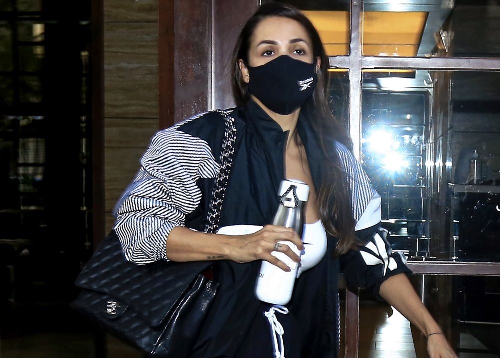Mumbai: Bollywood actress Malaika Arora spotted at Bandra in Mumbai, Wednesday, Feb. 24, 2021. (PTI Photo) 