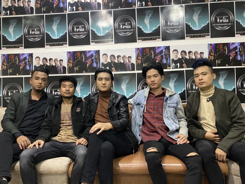 The Paradigm Shift band during the launching event of their first music video held at Saramati Hotel, Dimapur on February 5. 