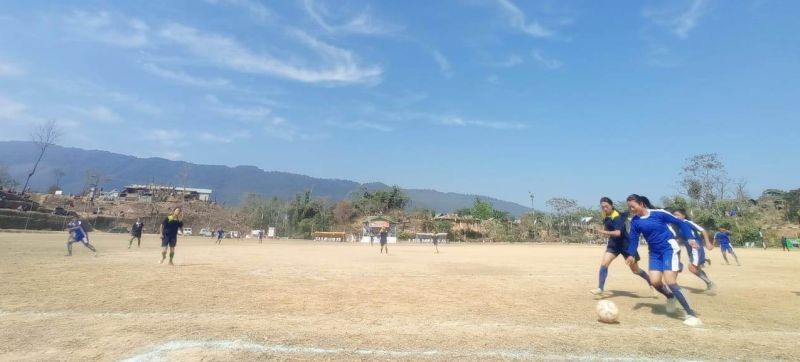 A Women football match in progress at the ongoing 58th meet of Tizu Area Sports Association in Kütsapo on February 13.