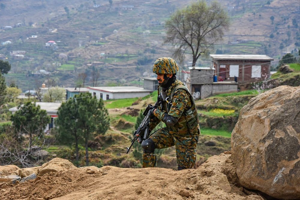 Poonch: An Army soldier guards at the Line of Control in Poonch sector of Jammu and Kashmir, Saturday, March 6, 2021. (PTI Photo) 