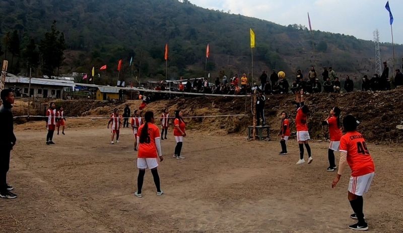 Women’s volleyball match at the ongoing 55th Sports Meet of SRSA on March 3.