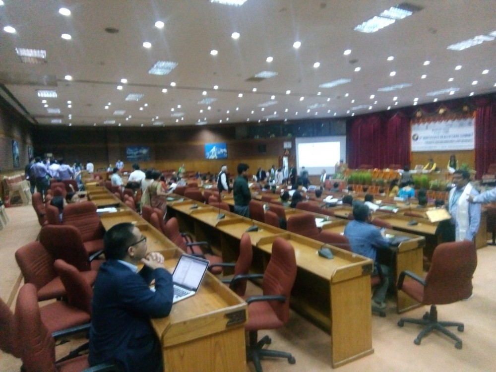 The inside of a Conference Hall at Chintan Bhawan Gangtok, which hosted the 2nd North East Healthcare Summit from September 8-9, was devoid of any plastic water bottles or other related items. (Morung Photo)