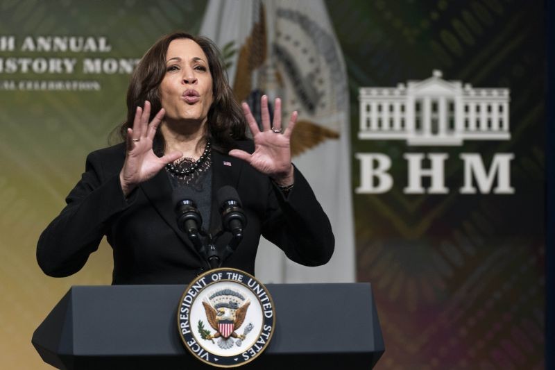 Vice President Kamala Harris speaks at the 40th Annual Black History Month virtual celebration, at the Eisenhower Executive Office Building on the White House complex in Washington on Saturday, February 27, 2021. (AP/PTI File Photo)