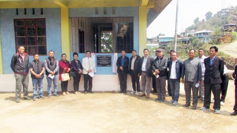 Commissioner & Secretary, Rural Development, Nagaland Neposo Theluo and others during the inauguration of Dzülhami VDB Hall on March 19.