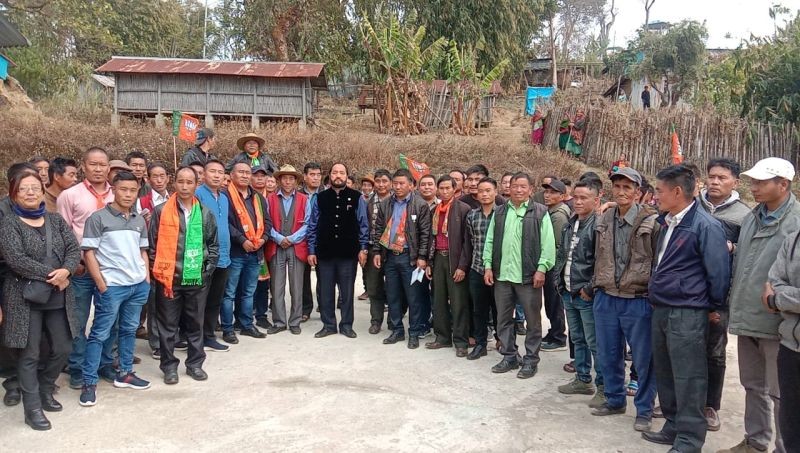 Patton with others during his constituency tour visited Nyiro range consisting of seven villages on March 8. (Photo Courtesy: Media Cell Dy CMO)