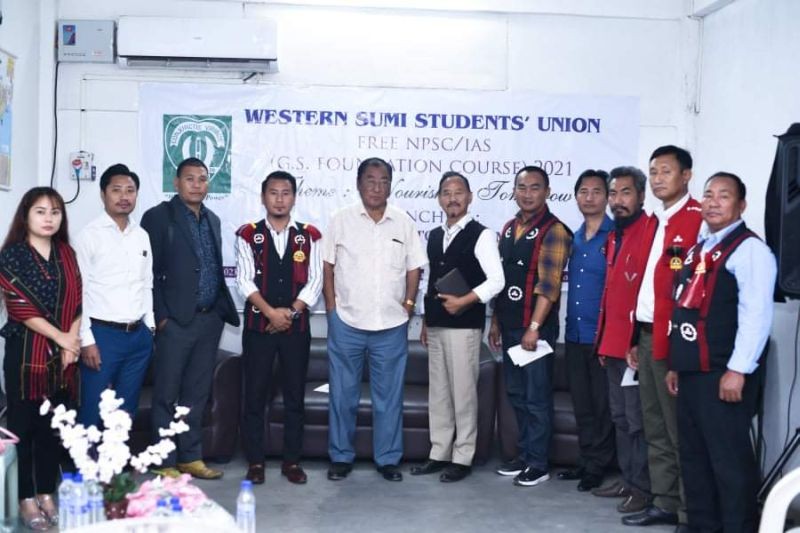 Western Sumi Student’s Union (WSSU) free NPSC/IAS (G.S foundation course) 2021 launching programme was held in Creative Learning Institute, Norun Bosti, Dimapur on March 3. Western Sumi Hoho President, Dr Kakheto Zhimomi exhorted students. The programme was attended by representatives from WSH, WSYF, WSKH and Sumi Officers Union Dimapur. (Photo Courtesy: WSSU)