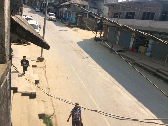 Tamenglong district headquarters during the bandh on Saturday.