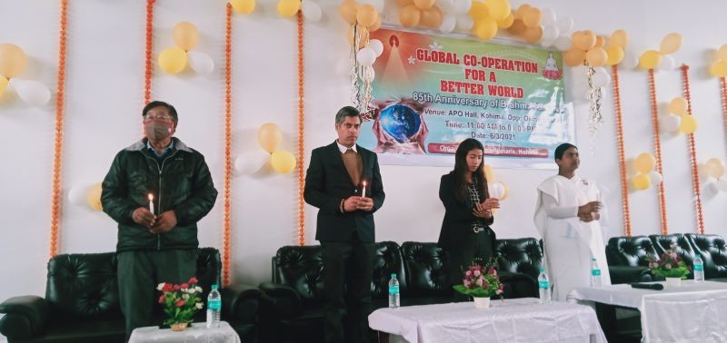 The 85th anniversary of Brahma Kumaris was observed today at APO Hall under the theme “Global cooperation for a better world.” The occasion was graced by V Shashant Shekhar, Principal Secretary, Parliamentary Affairs, Government of Nagaland, Dr Kepelhousie Terhuja, President, Angami Public Organization, Jonas Yanthan, Vice President, Lotha Hoho and Carol Lotha, senior member, Peace Channel Nagaland as special guests. Charlie Hogg, Coordinator of Brahma Kumaris Australia and BK Sister Jayanti. Director of Brahma Kumaris Europe & Middle East also shared greetings through virtual. Earlier, the objective of Brahma Kumaris was given by BK Rupa, Centre In-Charge, Brahma Kumaris Kohima. (Morung Photo)