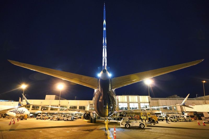 Seattle: The Boeing 737-9 Max airplane that was used for the first Alaska Airlines passenger flight on a 737 Max plane sits parked at a gate, Monday, March 1, 2021, before a flight to San Diego from Seattle-Tacoma International Airport in Seattle. The 737 Max, a mid-size plane used mostly on short and medium-range flights, recently returned to flying after being grounded worldwide for 20 months following two fatal crashes. Alaska plans to have four 737 Max airplanes in service by April. AP/PTI