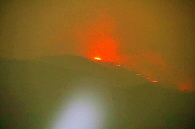 The forest fire at the famous Shirui peak was noticed in the wee hours of March 28. (IANS Photo)